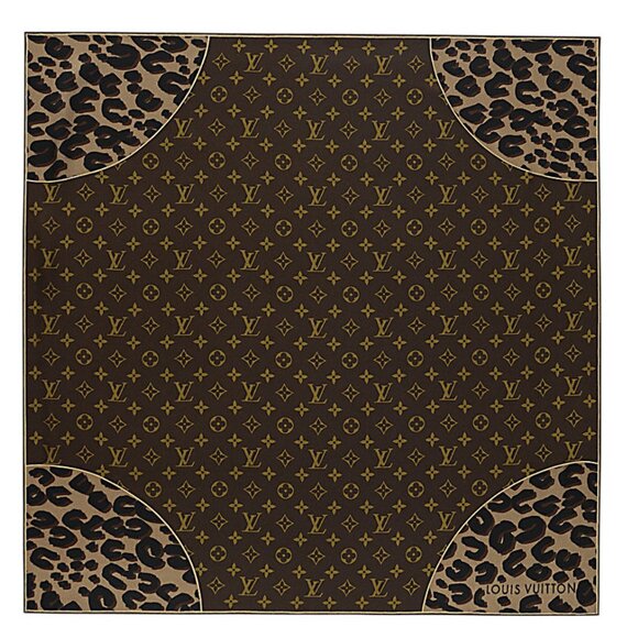 Display #1 Louis Vuitton Monogram Animal Print Silk Scarf - Picture 9 of 16